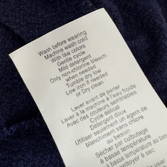 A Pea in the Pod Dress sz LARGE Side Tie Ruffle Hem Minidress Navy Blue Stretch - Picture 7 of 9